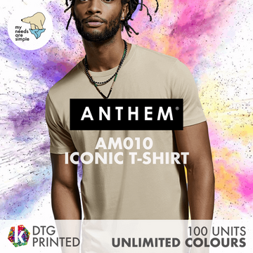 100 Units / DTG Printed: AM010 Anthem Iconic T-Shirt
