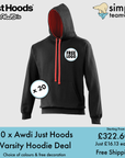 BUNDLE X 20 Just Hoods Varsity Teamwear Hoodie With Free Printed Logo