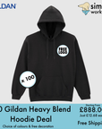 BUNDLE X 100 Gildan Heavy Blend Hoodie With Free Print/Embroidery Logo