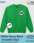BUNDLE X 20 Gildan Heavy Blend Sweatshirt With Free Print/Embroidery Logo