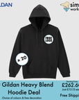 BUNDLE X 20 Gildan Heavy Blend Hoodie With Free Print/Embroidery Logo