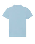 The Stanley/Stella Mini Sprinter The Iconic Kids Polo (STPK908) in light blue is displayed from the back, short-sleeved, against a plain white background.