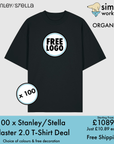BUNDLE X 100 Stanley/Stella Blaster 2.0 T-Shirts With Free DTG Print