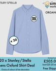 BUNDLE X 20 Stanley/Stella Mens Oxford Shirts With Free Print/Embroidery Logo