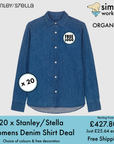 BUNDLE X 20 Stanley/Stella Womens Denim Shirts With Free Print/Embroidery Logo