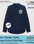 BUNDLE X 20 Stanley/Stella Womens Oxford Shirts With Free Print/Embroidery Logo