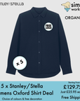 BUNDLE X 5 Stanley/Stella Womens Oxford Shirts With Free Print/Embroidery Logo