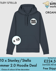 BUNDLE X 10 Stanley/Stella Drummer 2.0 Hoodie With Free Print/Embroidery Logo