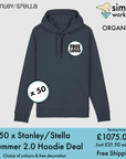 BUNDLE X 50 Stanley/Stella Drummer 2.0 Hoodie With Free Print/Embroidery Logo