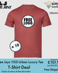 BUNDLE X 10 Tee Jays Style 1150 Urban Luxury Tee T-Shirts With Free DTG Print