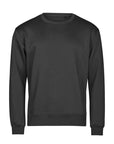 The MyNeedsAreSimple Tee Jays Urban Sweatshirt 5150 is a plain black, label-free sweatshirt made from organic cotton with long sleeves, a crew neck, and ribbed cuffs and hem, shown on a white background.