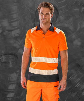 R501X Result Unisex Recycled Polyester Safety Polo