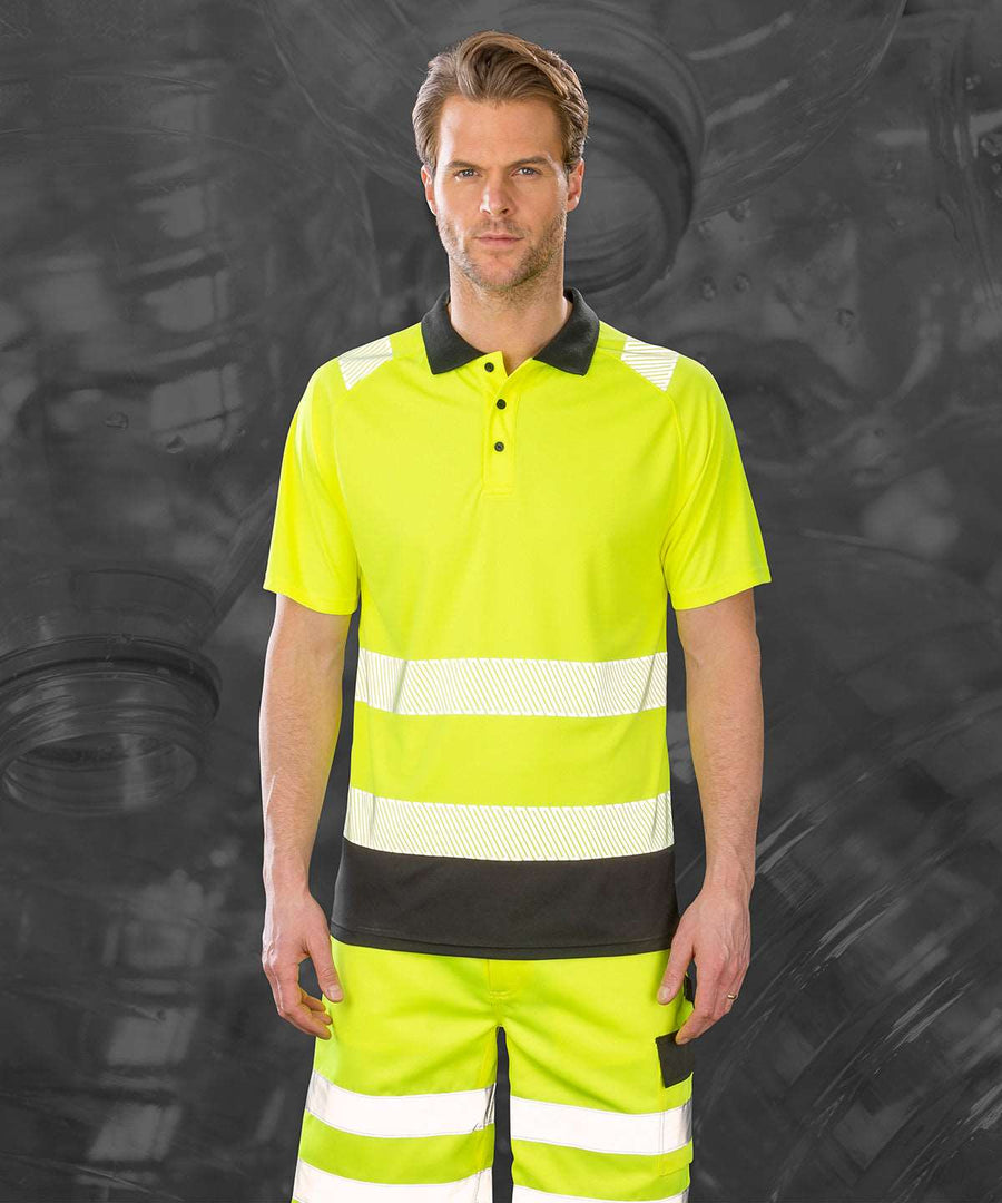 R501X Result Unisex Recycled Polyester Safety Polo