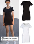 SF Clothing SK257 Women's T-Shirt Dress – Black & White Clearance
