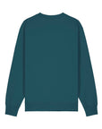 Unisex teal STSU178 Stella sweatshirt with long sleeves and a crew neck, displayed on a white background.