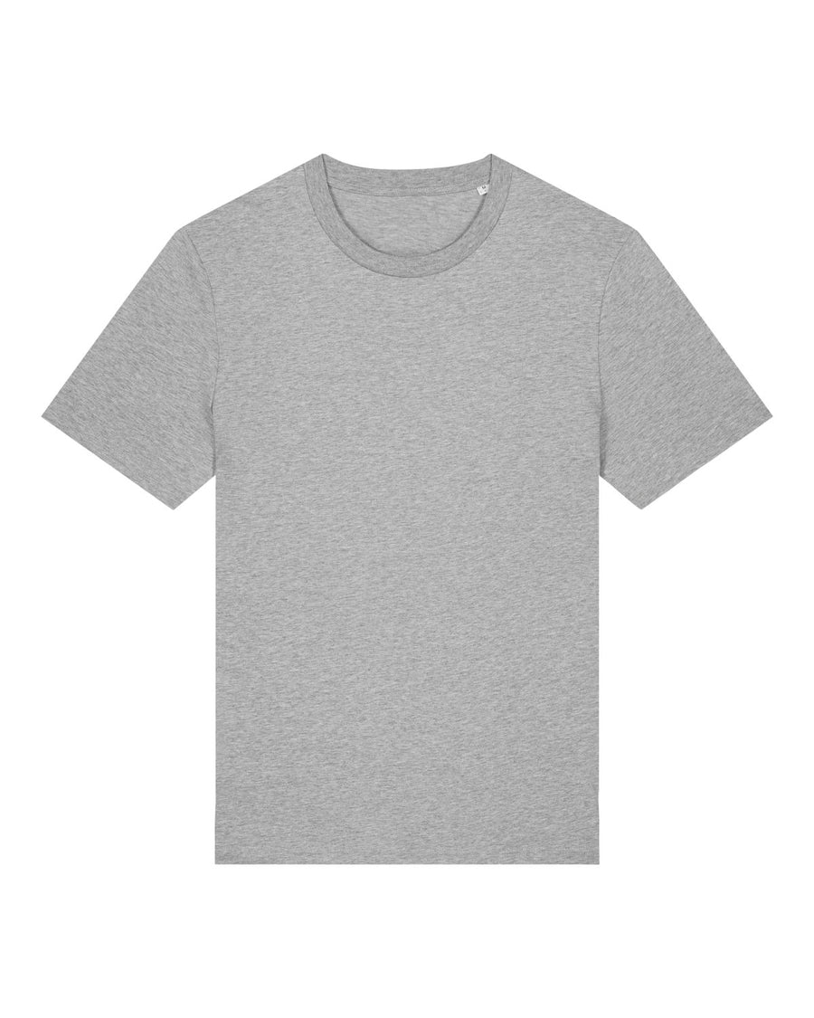 A plain, short-sleeved, crew-neck gray T-shirt made from organic cotton, shown against a white background. STTU169 Stanley/Stella Creator 2.0 Heather Grey (C250) by Stanley/Stella.
