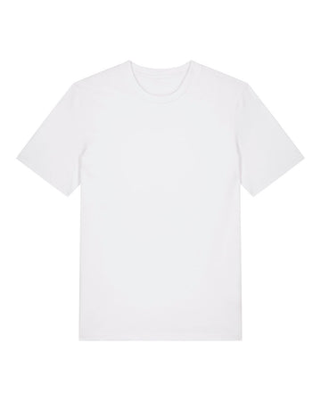 Unisex plain white Stanley/Stella Creator 2.0 White (C001) organic t-shirt on a white background.