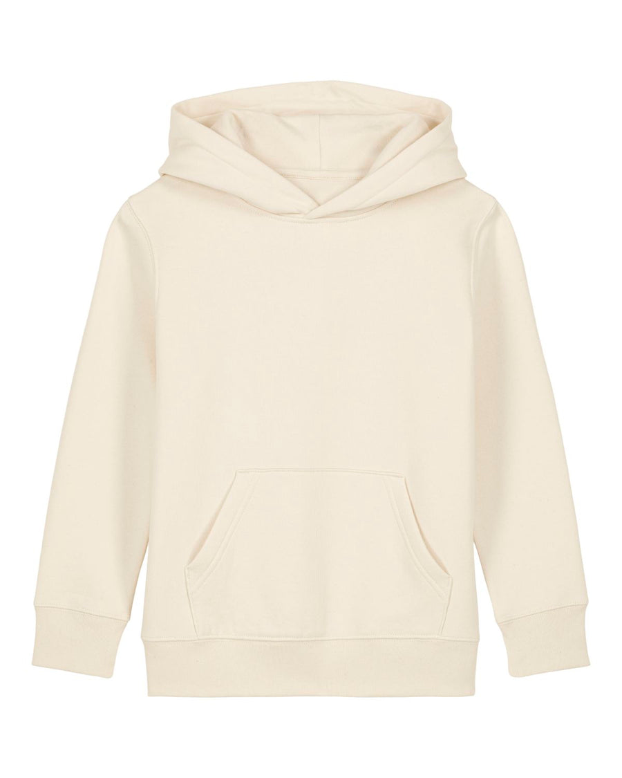 A white STSK180 Stanley/Stella hoodie sweatshirt with a hood.