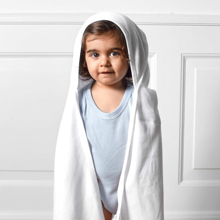 O18001 Neutral Hooded Babies Fairtrade Organic Cotton Blanket