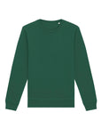 Plain green crew neck sweatshirt (test demo STSU868 Stanley/Stella Roller Organic Cotton Essential Sweatshirt) on a white background by My Needs Are Simple.