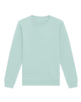 A plain light teal crew neck sweatshirt displayed on a white background. 
Product: My Needs Are Simple STSU868 Stanley/Stella Roller Organic Cotton Essential Sweatshirt
