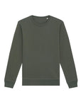 My Needs Are Simple olive green crew neck sweatshirt isolated on a white background.