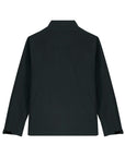 Plain black MyNeedsAreSimple Navigator Men's Non-Hooded Softshell button-up shirt with long sleeves, displayed from the back on a white background.