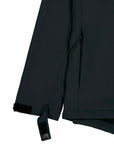 Close-up of a black MyNeedsAreSimple STJM167 Stanley/Stella Navigator Men's Non-Hooded Softshell jacket sleeve featuring a zipper and adjustable velcro strap.