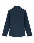 A navy blue women's STJW166 Stanley/Stella Navigator Softshell jacket by MyNeedsAreSimple displayed against a white background, viewed from the back with visible seams and cuffs.