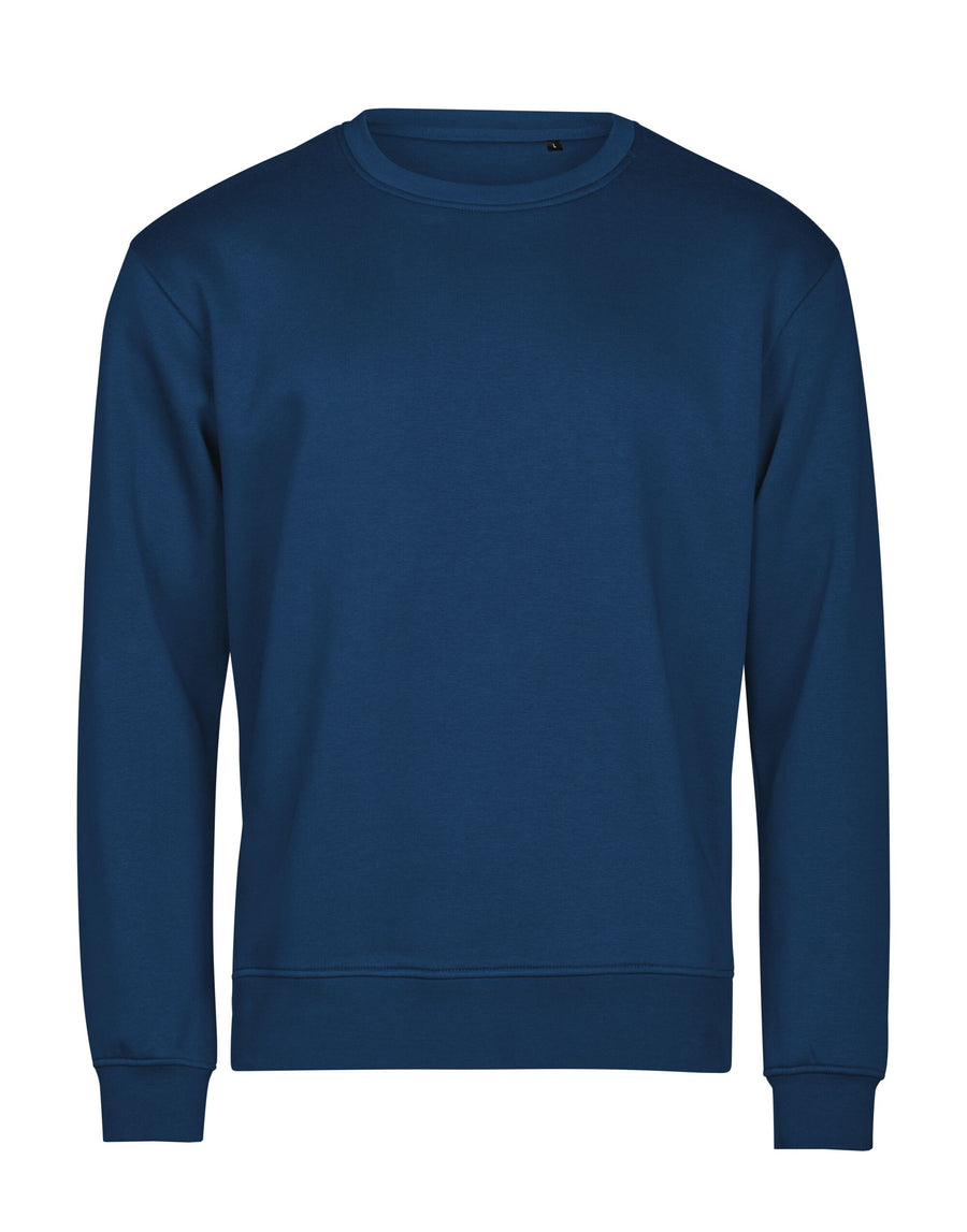 The MyNeedsAreSimple Tee Jays Urban Sweatshirt 5150 is a plain, long-sleeved, crew neck navy blue sweatshirt made from soft organic cotton (label free), shown against a white background.