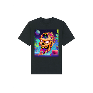 A Stanley/Stella STTU788 Freestyler Heavy Organic Cotton Unisex T-Shirt with an image of a cartoon character.
