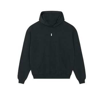 A Stanley/Stella Cooper Dry Boxy Organic Cotton Hoodie Sweatshirt with a white logo.