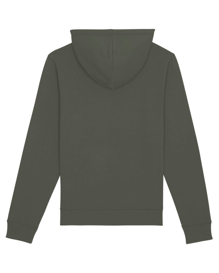 A STSU812 Stanley/Stella Drummer Hoodie Khaki (C223) made from organic ring-spun combed cotton.