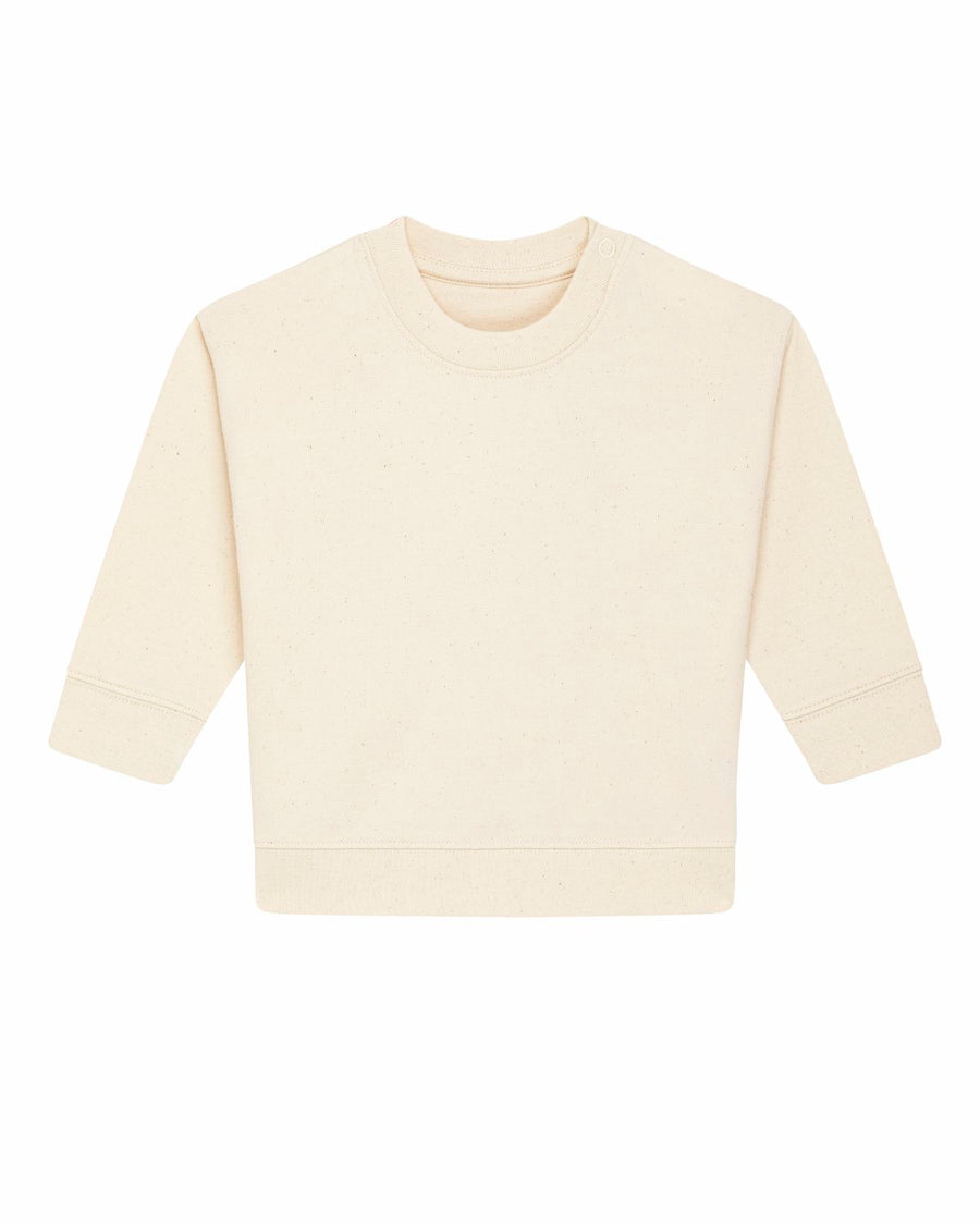 A Stanley/Stella baby's cream organic ring-spun cotton sweatshirt on a white background.