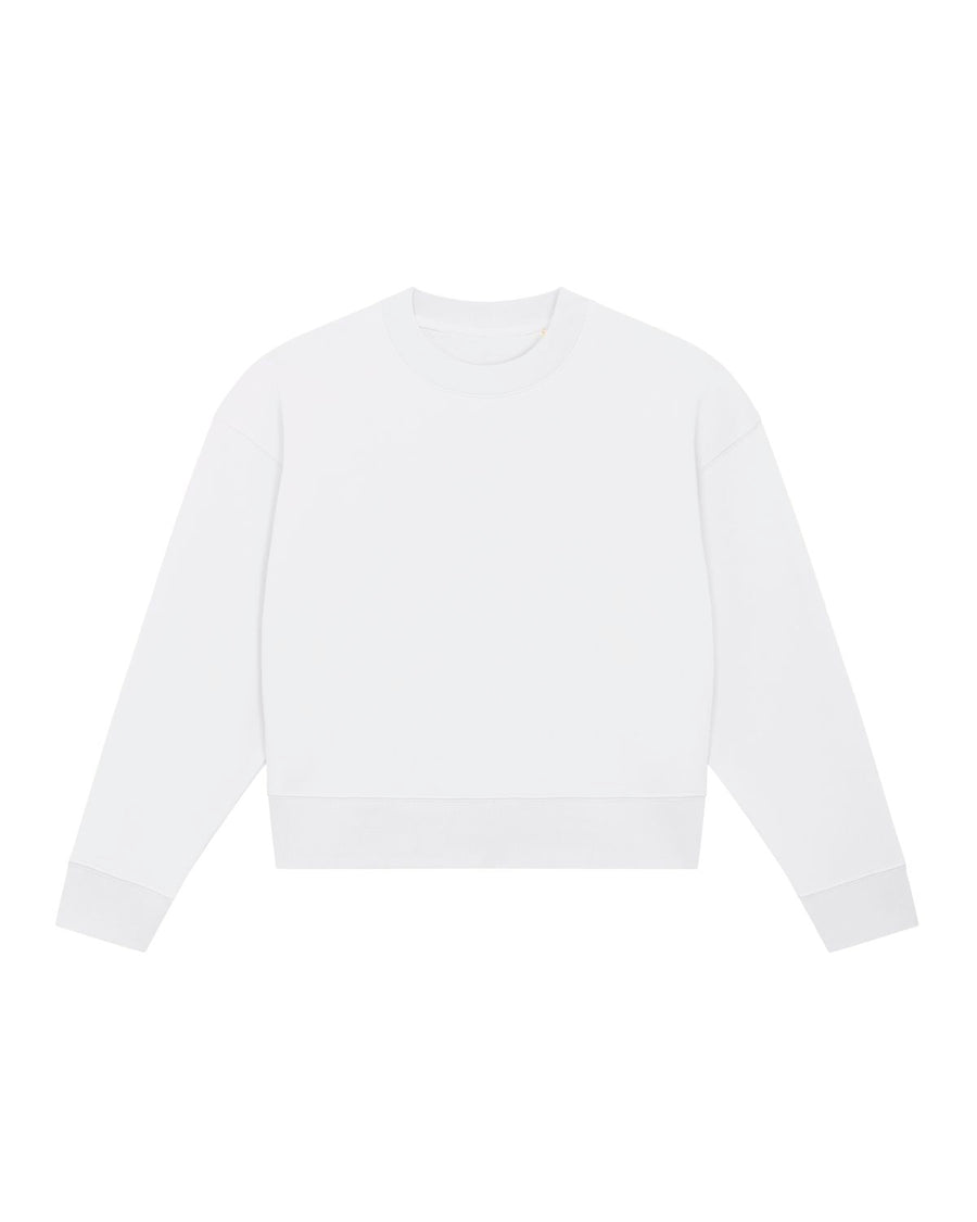 Cropped Crew Neck Sweatshirt white