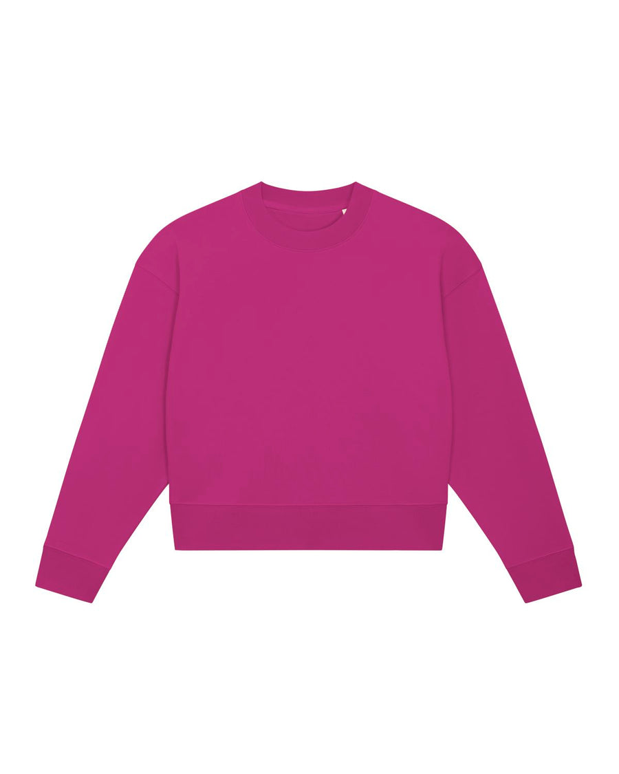 Cropped Crew Neck Sweatshirt pink