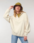 cream oversized Hoodie Sweatshirt