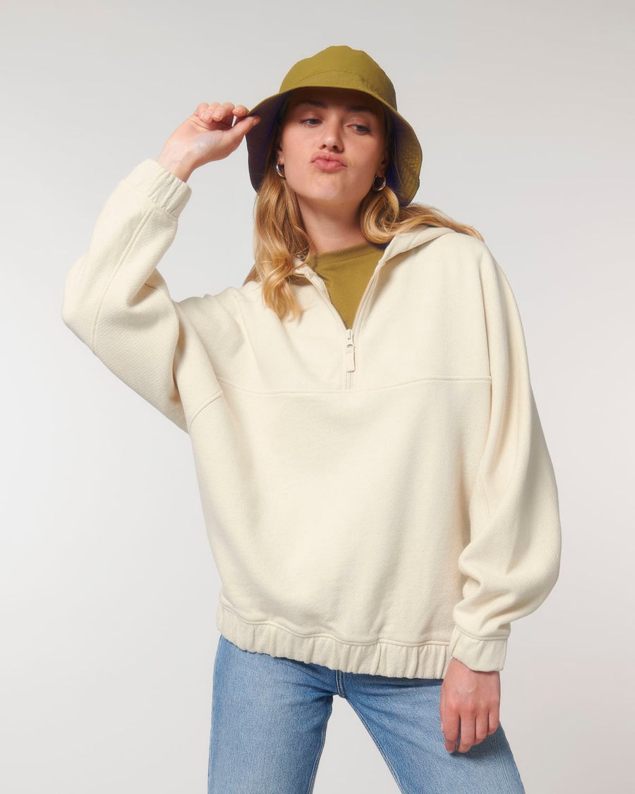 cream oversized Hoodie Sweatshirt
