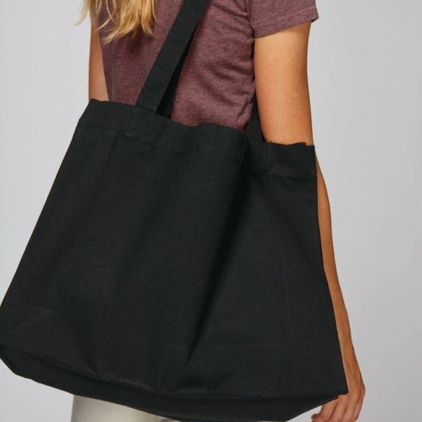 A Black sustainable cotton bag by Stanley/Stella