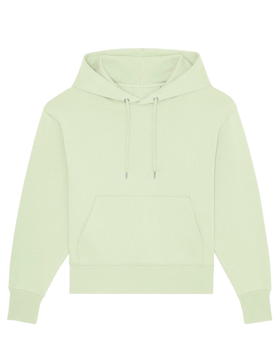 An STSU856 Stanley/Stella Slammer Relaxed Organic Cotton Unisex Hoodie with a hood.