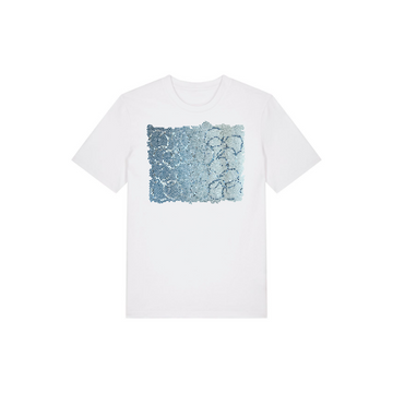 A unisex Stanley/Stella Creator 2.0 White (C001) organic t-shirt with blue design.