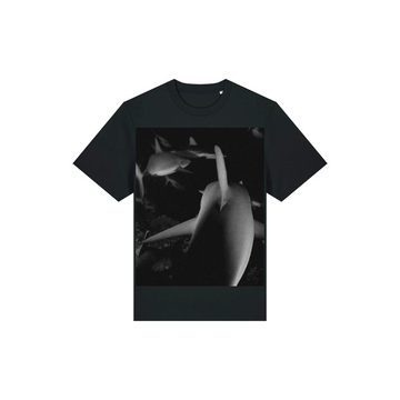 Unisex STTU171 Stanley/Stella Sparker 2.0 Black (C002) t-shirt with a grayscale underwater scene print on the front made from organic cotton.
