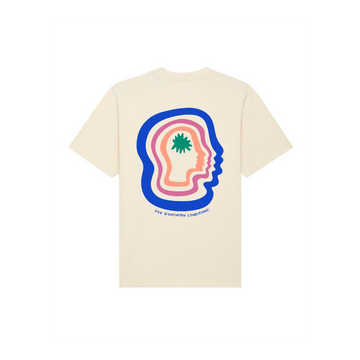 An STTU788 Stanley/Stella Freestyler Heavy Organic Cotton Unisex T-Shirt with a face and palm tree on it.