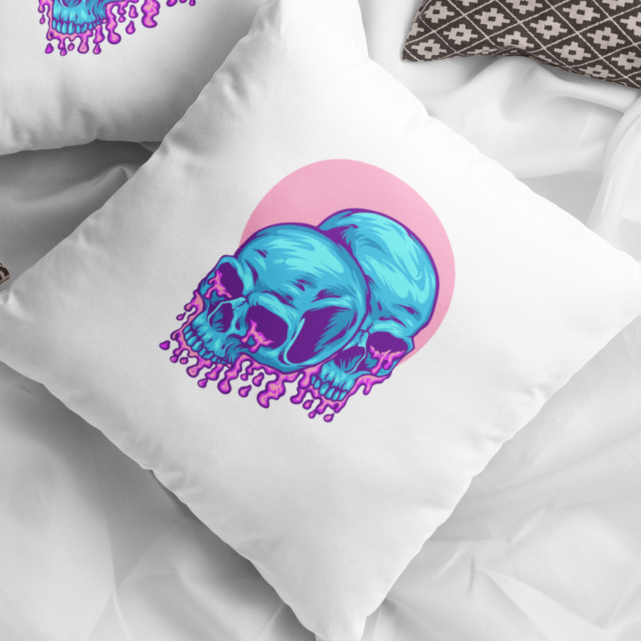 skulls print cushion